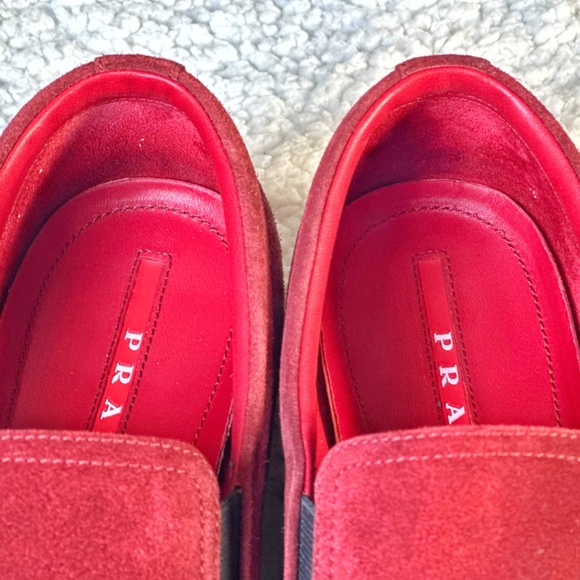 Prada Men’s Size 10 Red Suede Loafers main image 4